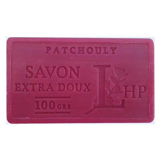 Savon de Marseille 72% huile d’olive Patchouli 100g, savon naturel extra doux fabriqué en Provence, hydratant et sans parabène.